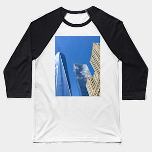 Skyscrapers Buildings Chambers Street Manhattan, New York City Baseball T-Shirt